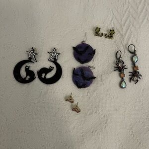 Halloween Earrings, Necklace & Hair Bow Bundle